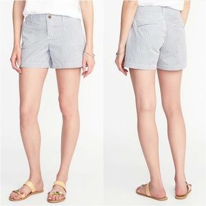 Old Navy Mid-Rise Striped Twill Everyday Shorts